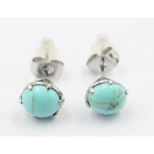 High Quality Fashion Stainless Steel Earring with Gemstones